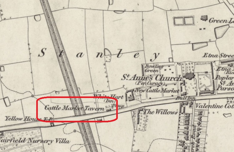 Liverpool - Cattle Market Hotel Grounds : Map credit National Library of Scotland